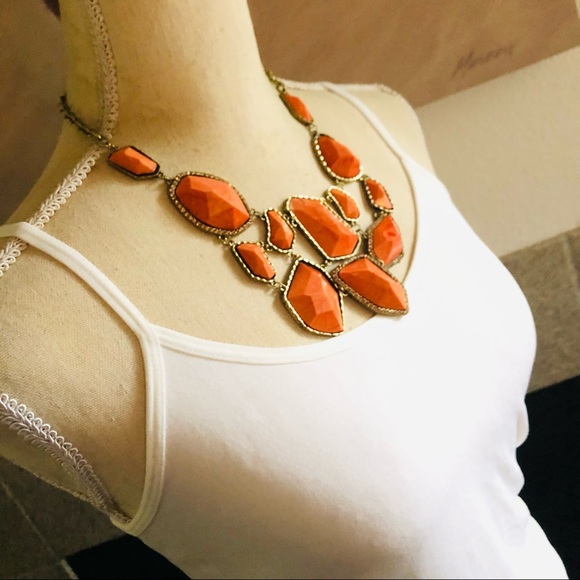Tangerine rough cascade golden topaz stone necklace - Picture 2 of 6